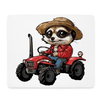 Fermier de tracteurs suricates - Tapis de souris (format paysage) - blanc - Devant