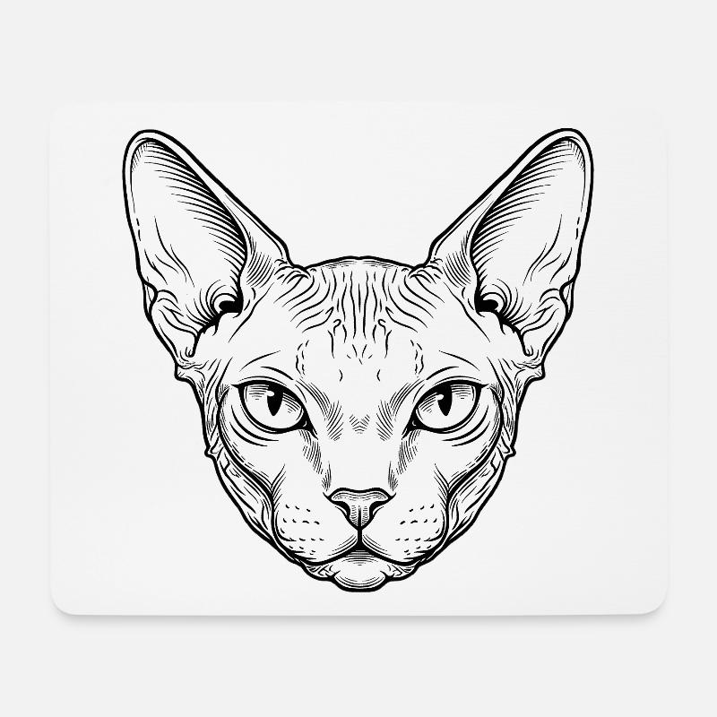 Sphynx Katze - Mousepad (Querformat) - Weiß