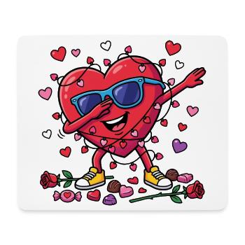 Cœur drôle de cœur pour la Saint-Valentin - Tapis de souris (format paysage) - blanc - Devant