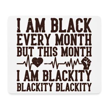 Blackity Black Month Heartbeat Fist - Mouse Pad (horizontal) - white - Front