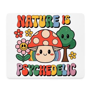 Die Natur ist psychedelischer Retro-Pilz - Mousepad (Querformat) - Weiß - Vorne