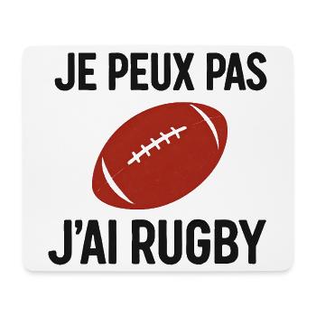 Je peux pas j'ai Rugby - Tapis de souris (format paysage) - blanc - Devant