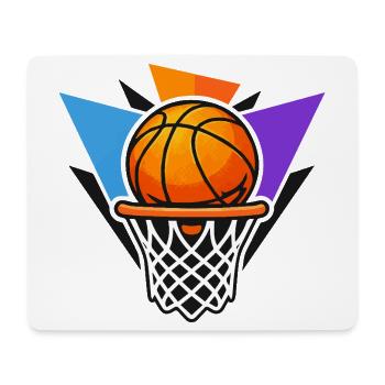 Basketball-Basketball-Basketball-Grafik-Dunk-Kunst - Mousepad (Querformat) - Weiß - Vorne