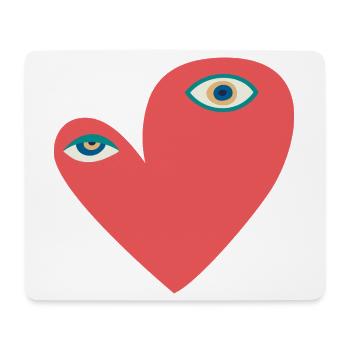 Surreal Heart with Eyes - Mouse Pad (horizontal) - white - Front