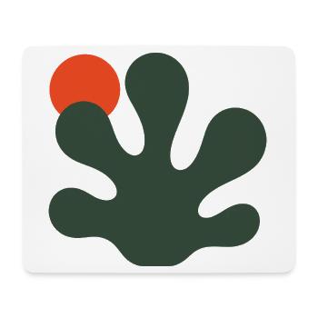 Abstract Green Splash with Orange Accent - Mouse Pad (horizontal) - white - Front