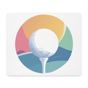 Golfball im bunten Farbkreis dezentes Golf Motiv - Mousepad (Querformat) - Weiß - Vorne