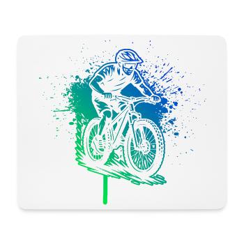 Clear mountain bike motif for every day - Mouse Pad (horizontal) - white - Front
