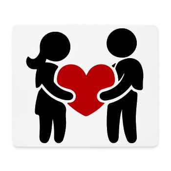 Paar Verliebt Herz - Mousepad (Querformat) - Weiß - Vorne