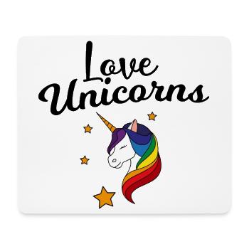 Regenbogen Einhorn Sternenzauber - Mousepad (Querformat) - Weiß - Vorne