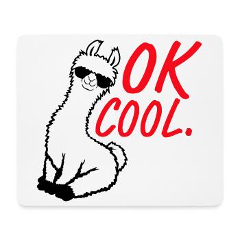 OK Lunettes de soleil Lama cool assises Drôle coquin - Tapis de souris (format paysage) - blanc - Devant