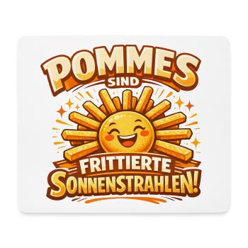 Pommes sind frittierte Sonnenstrahlen  - Mousepad (Querformat) - Weiß - Vorne