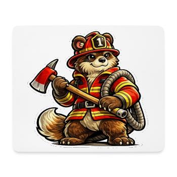Feuerwehr Bär - Mousepad (Querformat) - Weiß - Vorne
