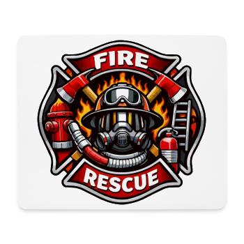 Insigne de secours des pompiers - Tapis de souris (format paysage) - blanc - Devant