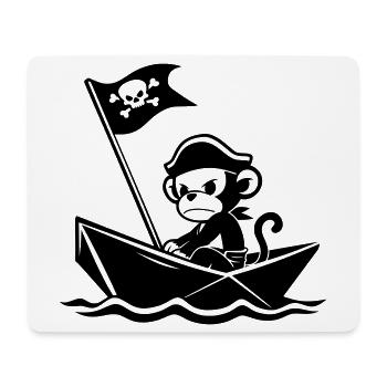 Singe pirate en colère dans le bateau - Tapis de souris (format paysage) - blanc - Devant