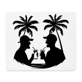 Silhouette des fêtes - Tapis de souris (format paysage) - blanc - Devant
