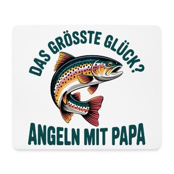 Angeln mit Papa - Mousepad (Querformat) - Weiß - Vorne