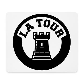 Logo La Tour Pièce d'Échecs Style Emblème Cercle - Tapis de souris (format paysage) - blanc - Devant