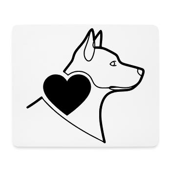 German Shepherd Heart Filled Minimal - Mouse Pad (horizontal) - white - Front