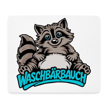 Süßer Waschbär Bauch Cartoon Tier Motiv - Mousepad (Querformat) - Weiß - Vorne