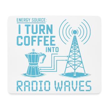 Je transforme le café en ondes radio - Tapis de souris (format paysage) - blanc - Devant