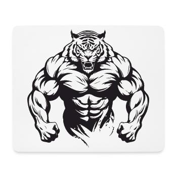 Culturisme Tiger - Tapis de souris (format paysage) - blanc - Devant