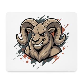 Aggressive Ram Maskot - Mouse Pad (horizontal) - white - Front