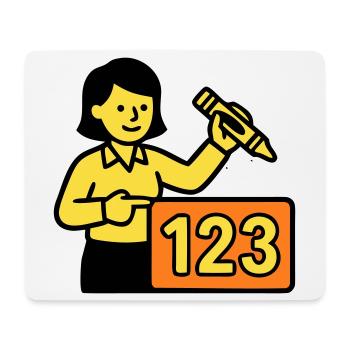 Lehrerin Mathe 123 Schule - Mousepad (Querformat) - Weiß - Vorne