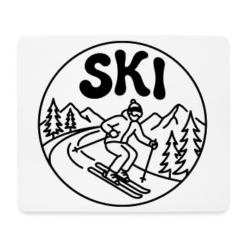 Ski - Mousepad (Querformat) - Weiß - Vorne