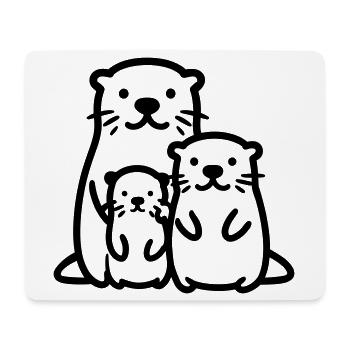 Otter - Mousepad (Querformat) - Weiß - Vorne