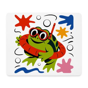 Frog with diving goggles - Mouse Pad (horizontal) - white - Front