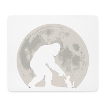 Bigfoot, Cat, Moon, Full Moon, Kitten - Mouse Pad (horizontal) - white - Front