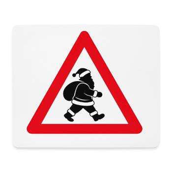 Weihnachtsmann crossing - Mousepad (Querformat) - Weiß - Vorne