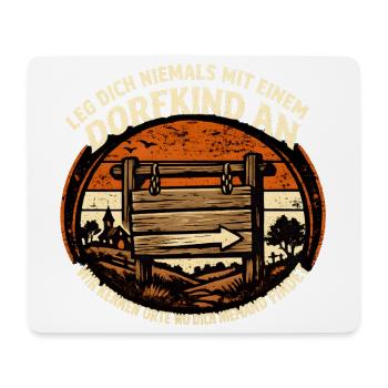 Dorfkind Warnschild Rustikal Retro - Mousepad (Querformat) - Weiß - Vorne