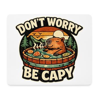 Capybara Hot Tub Evening - Mouse Pad (horizontal) - white - Front