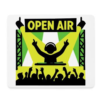 Open Air Festival DJ Bühne Techno Party - Mousepad (Querformat) - Weiß - Vorne