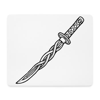 Katana Schwert Fantasy Samurai Ninja Cosplay - Mousepad (Querformat) - Weiß - Vorne