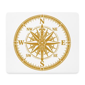 Compass - Travel Adventure Compass Wanderlust Hiking - Mouse Pad (horizontal) - white - Front