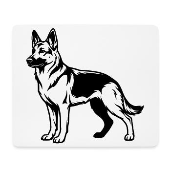 Deutscher Schäferhund - Mousepad (Querformat) - Weiß - Vorne