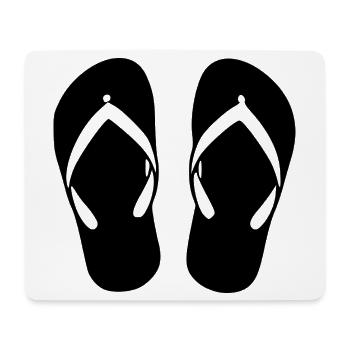Flipflops_schwarz_Sommer_Strand_Urlaub_Geschenk - Tapis de souris (format paysage) - blanc - Devant