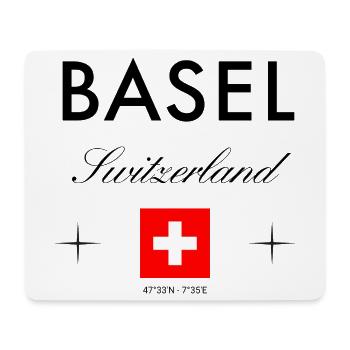 Bâle Suisse Coordonnées Souvenir de voyage - Tapis de souris (format paysage) - blanc - Devant