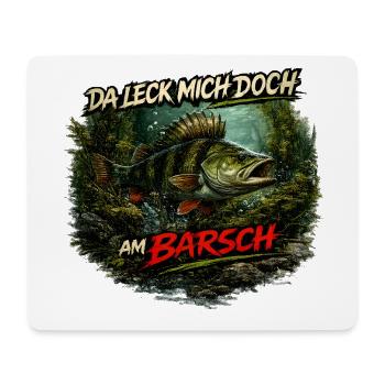 Da leck mich doch am Barsch – Flussbarsch | Angler - Mousepad (Querformat) - Weiß - Vorne