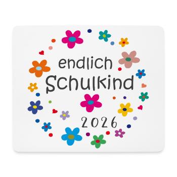 Endlich Schulkind 2026  - Mousepad (Querformat) - Weiß - Vorne
