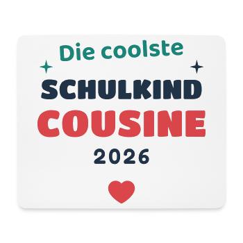 Einschulung 2026 Cousine - Schulkind Geschenk Schu - Mousepad (Querformat) - Weiß - Vorne