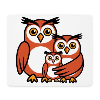 Eulenfamilie - Mousepad (Querformat) - Weiß - Vorne