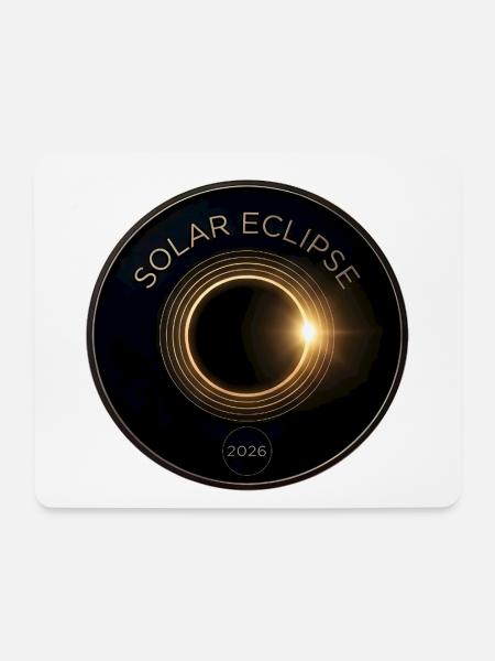 Total Solar Eclipse 2026 Golden Ring Medal Design - Mousepad (Querformat) - Weiß