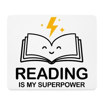 Lesen ist meine Superkraft | Buchliebhaber-Hemd - Mousepad (Querformat) - Weiß - Vorne