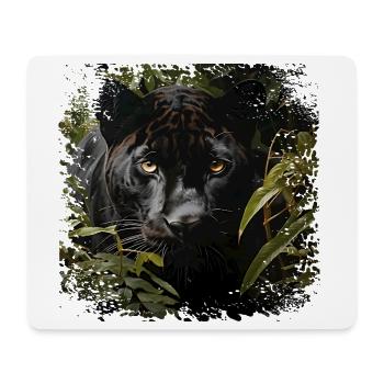 Dschungelpanther mit Goldaugen - Mousepad (Querformat) - Weiß - Vorne