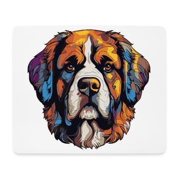 Bunter Hund Kopf Pop-Art - Mousepad (Querformat) - Weiß - Vorne