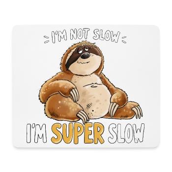 Faultier Super Slow Langsam Müde Spruch Humor - Mousepad (Querformat) - Weiß - Vorne
