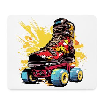 Rollerskates Grafik - Mousepad (Querformat) - Weiß - Vorne